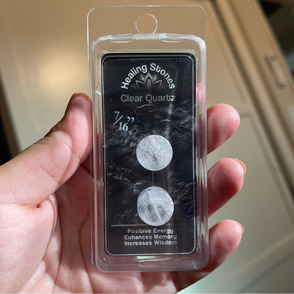 Clear Quartz 7/16” Plugs / Gauges